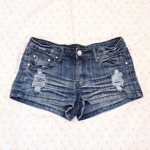 y2k seductions distressed micro denim shorts low rise studded
